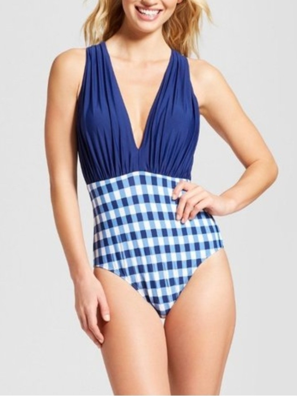 Angel Women One-Piece Swimsuit in Navy Blue Size L